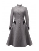 Зимнее шерстяное пальто с кружевом X5074 (115074) - цена, 4