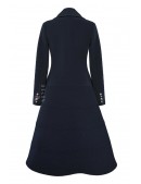 Зимнее шерстяное пальто темно-синего цвета X5077 (115077) - цена, 4
