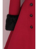 Винтажное зимнее пальто с капюшоном и мехом (80% шерсть) (115090) - оригинальная одежда, 2