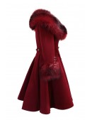 Зимнее шерстяное пальто с мехом X5073 (115073) - 3, 8