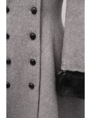 Зимнее шерстяное пальто с капюшоном и мехом X5086 (115086) - цена, 4