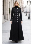 Длинное зимнее женское пальто из шерсти X068 (115068) - foto