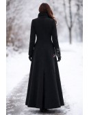 Длинное зимнее женское пальто из шерсти X068 (115068) - оригинальная одежда, 2