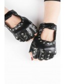 Женские кожаные перчатки с клепками X1190 (601190) - 3, 8