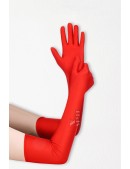 Длинные красные перчатки из атласа UV202 (601202) - материал, 6
