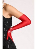 Длинные красные перчатки из атласа UV202 (601202) - foto
