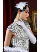 Long Satin Gloves - White (601203) - цена, 4