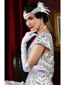 Long Satin Gloves - White (601203) - 3, 8