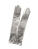 Длинные блестящие серебристые перчатки SC188 (601188) - цена, 4