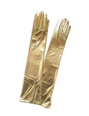 Длинные золотистые перчатки с блеском C1189 (601189) - оригинальная одежда, 2