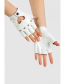 White Faux Leather Fingerless Gloves X208 (601208) - foto