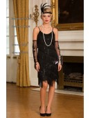 Black Glitter Dress with Fringe X5585 (105585) - материал, 6