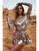 Зеркальное платье Selina телесного цвета (129247) - foto