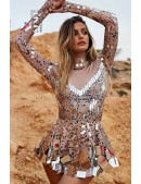 Зеркальное платье Selina телесного цвета (129247) - цена, 4