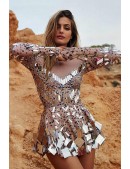 Зеркальное платье Selina телесного цвета (129247) - материал, 6