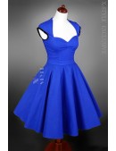 Платье в стиле Ретро с фатиновым подъюбником (электрик) (105050) - оригинальная одежда, 2