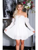 Белое "воздушное" платье Беби долл KC5502 (105502) - foto