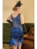 Нарядное платье в стиле Гэтсби Plus Size (Royal Blue) (105581) - оригинальная одежда, 2