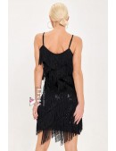 Блестящее черное платье с бахромой X5585 (105585) - оригинальная одежда, 2
