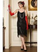 Сверкающее черное платье с бахромой Gatsby Girl (1055851) - цена, 4