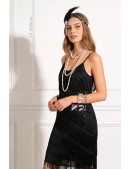 Сверкающее черное платье с бахромой Gatsby Girl (1055851) - 7, 16