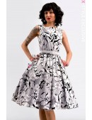 Цветочное хлопковое ретро-платье с поясом X5352 (105352) - foto