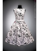 Цветочное хлопковое ретро-платье с поясом X5352 (105352) - оригинальная одежда, 2