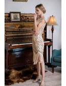 Праздничное платье с бахромой, бисером и пайетками (105528) - цена, 4