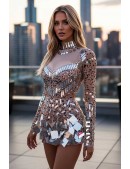 Зеркальное платье Selina телесного цвета (1292472) - материал, 6