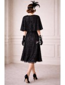 Вечернее платье с шалью, пайетками и бахромой (105602) - оригинальная одежда, 2