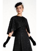 Вечернее платье с шалью, пайетками и бахромой (105602) - цена, 4