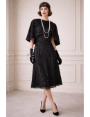 Вечернее платье с шалью, пайетками и бахромой (105602) - foto