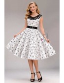 Винтажное летнее платье с цветочным узором и поясом (105603) - foto