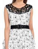 Винтажное летнее платье с цветочным узором и поясом (105603) - цена, 4