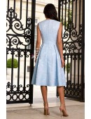 Винтажное вечернее платье нежно-голубого цвета (105604) - цена, 4