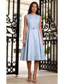 Винтажное вечернее платье нежно-голубого цвета (105604) - материал, 6