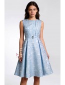 Винтажное вечернее платье нежно-голубого цвета (105604) - foto