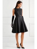 Жаккардовое вечернее платье с цветочным узором и поясом (105605) - оригинальная одежда, 2