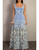 Длинное платье Sky Garden с объемной вышивкой (105606) - оригинальная одежда, 2