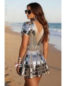 Зеркальное двухсоставное платье Alexa Nude (129250) - цена, 4