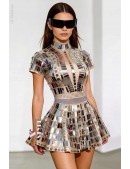 Зеркальное двухсоставное платье Alexa Nude (129250) - оригинальная одежда, 2