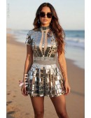 Зеркальное двухсоставное платье Alexa Nude (129250) - foto