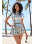 Дзеркальне футуристичне боді зі спідничкою M2502 (1292502) - 4, 10