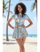 Дзеркальне футуристичне боді зі спідничкою M2502 (1292502) - материал, 6