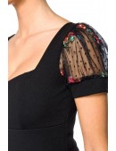 Элегантное винтажное платье с вышитыми рукавами (105554) - материал, 6