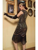 Нарядное платье для вечеринки Гэтсби (Black-Gold) (105579) - материал, 6