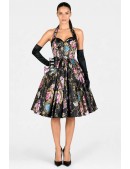 Винтажное вечернее платье из парчи с корсетом и цветочным узором (105610) - 5, 12