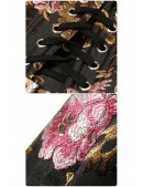 Винтажное вечернее платье из парчи с корсетом и цветочным узором (105610) - 4, 10