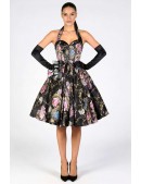 Винтажное вечернее платье из парчи с корсетом и цветочным узором (105610) - foto