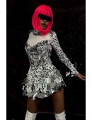 Футуристичное зеркальное платье-боди Selina White (1292462) - foto